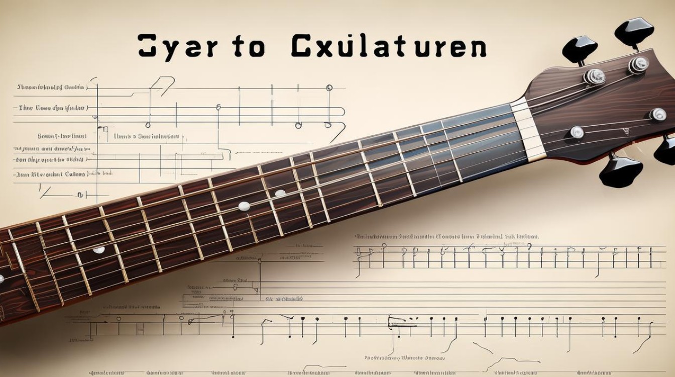 吉他譜講解，吉他譜講解示意圖